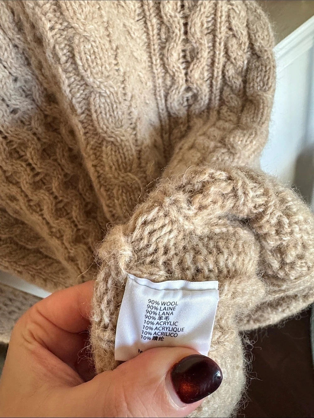 Brandy Melville Wool-Blend Cable Knit Sweater - Picture 5 of 6